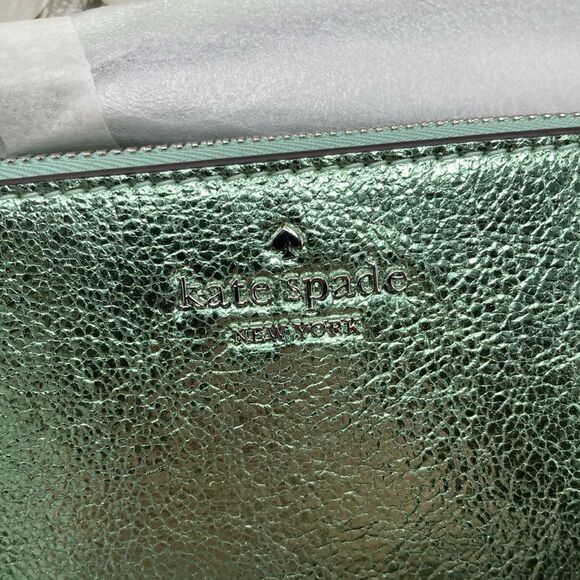 Kate Spade Lucy Metallic Small L-zip Wristlet Bag Wallet Purse - Picture 3 of 9